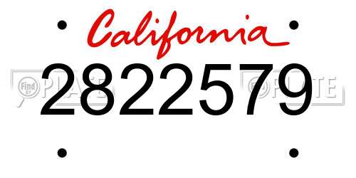 2822579 California License Plate
