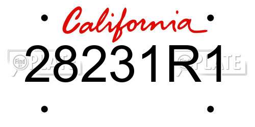 28231R1 California License Plate