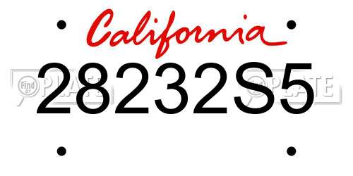 28232S5 California License Plate