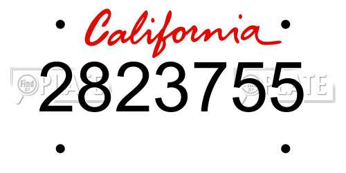 2823755 California License Plate