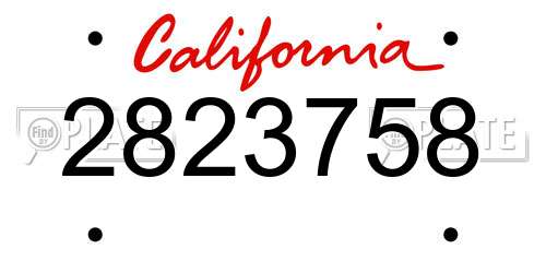 2823758 California License Plate