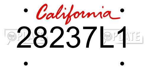 28237L1 California License Plate