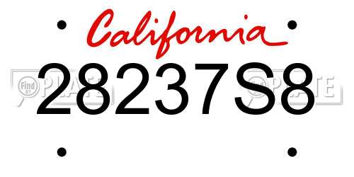 28237S8 California License Plate