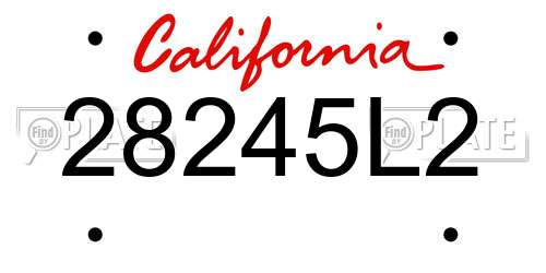 28245L2 California License Plate