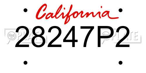 28247P2 California License Plate