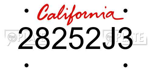 28252J3 California License Plate