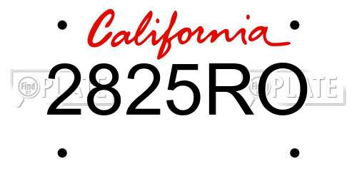 2825RO California License Plate