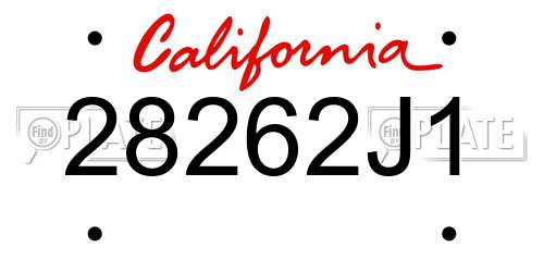 28262J1 California License Plate