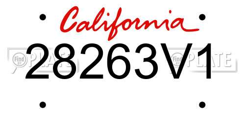 28263V1 California License Plate