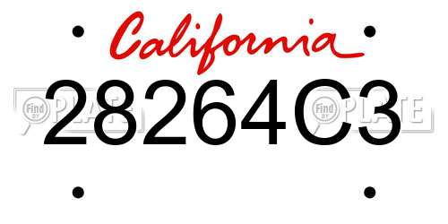 28264C3 California License Plate