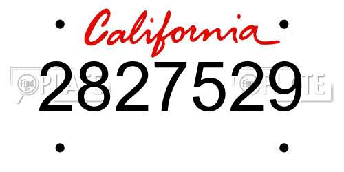 2827529 California License Plate