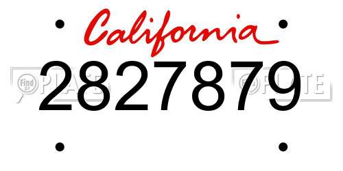 2827879 California License Plate