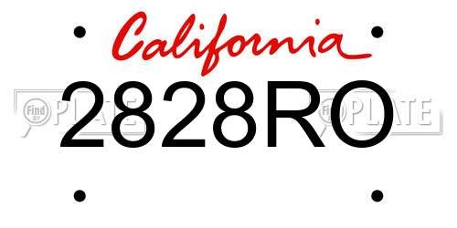 2828RO California License Plate