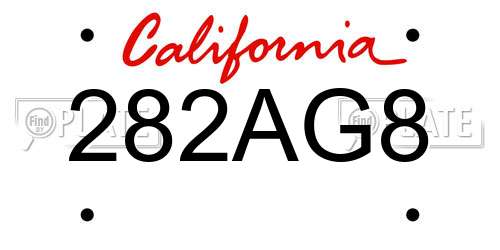 282AG8 California License Plate