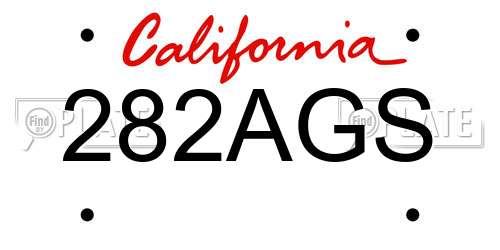 282AGS California License Plate