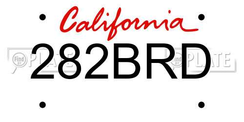 282BRD California License Plate