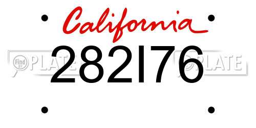 282I76 California License Plate