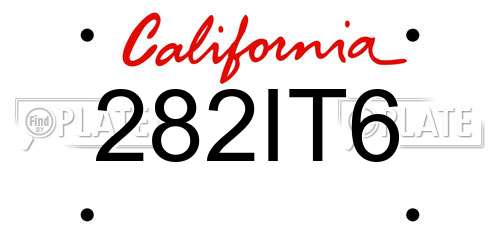 282IT6 California License Plate