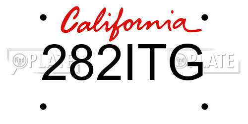 282ITG California License Plate