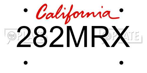 282MRX California License Plate
