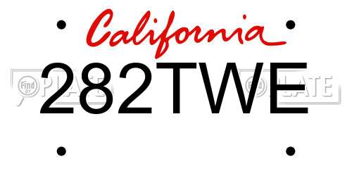 282TWE California License Plate