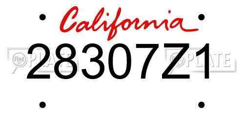 28307Z1 California License Plate
