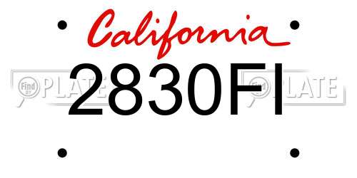 2830FI California License Plate
