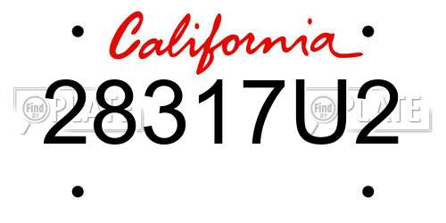 28317U2 California License Plate
