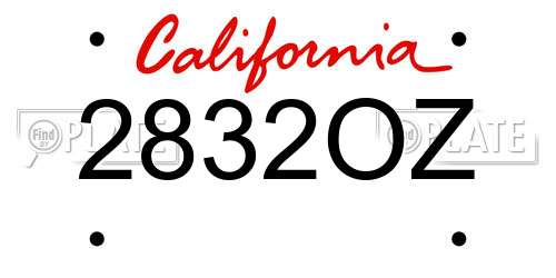 2832OZ California License Plate