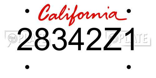 28342Z1 California License Plate