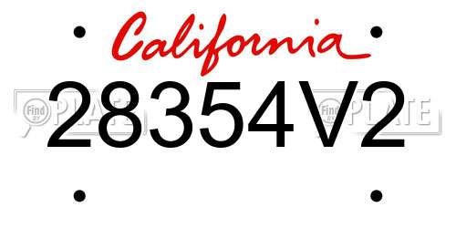 28354V2 California License Plate