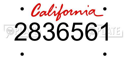 2836561 California License Plate
