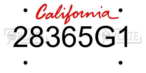 28365G1 California License Plate