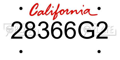 28366G2 California License Plate