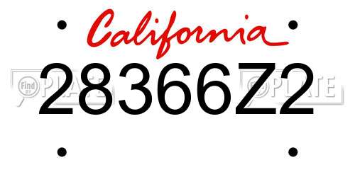 28366Z2 California License Plate