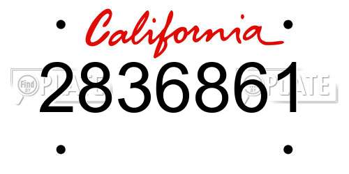 2836861 California License Plate