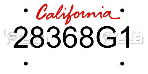 28368G1 California License Plate