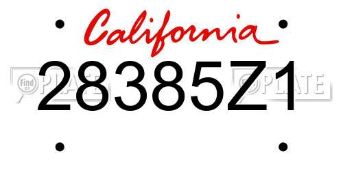 28385Z1 California License Plate