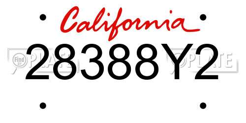 28388Y2 California License Plate