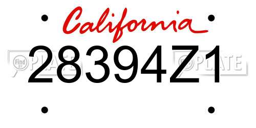 28394Z1 California License Plate