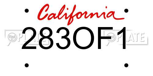 283OF1 California License Plate