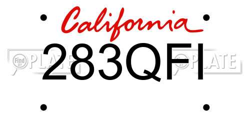 283QFI California License Plate