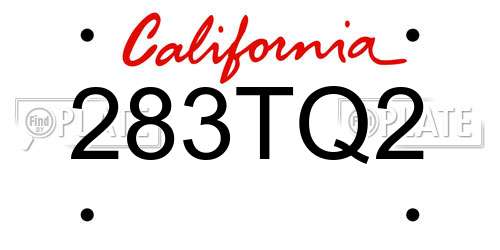 283TQ2 California License Plate