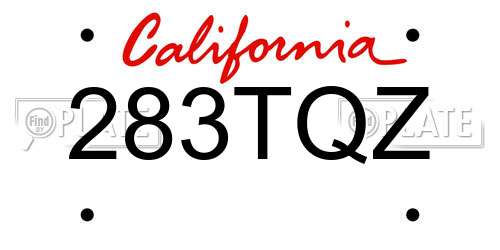 283TQZ California License Plate