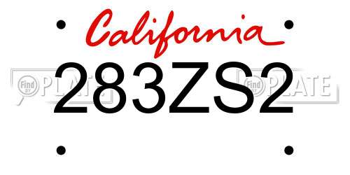 283ZS2 California License Plate