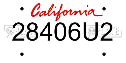 28406U2 California License Plate