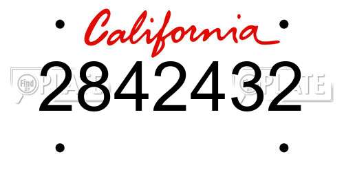 2842432 California License Plate