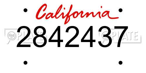 2842437 California License Plate