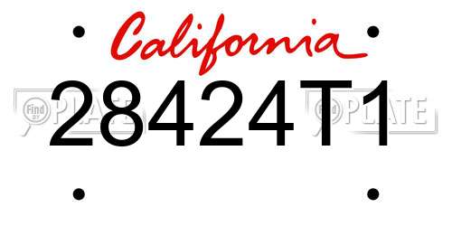 28424T1 California License Plate