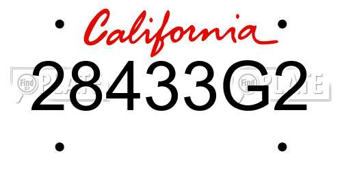 28433G2 California License Plate